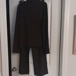 2 Piece Brown Elegant Matching Top and Pants